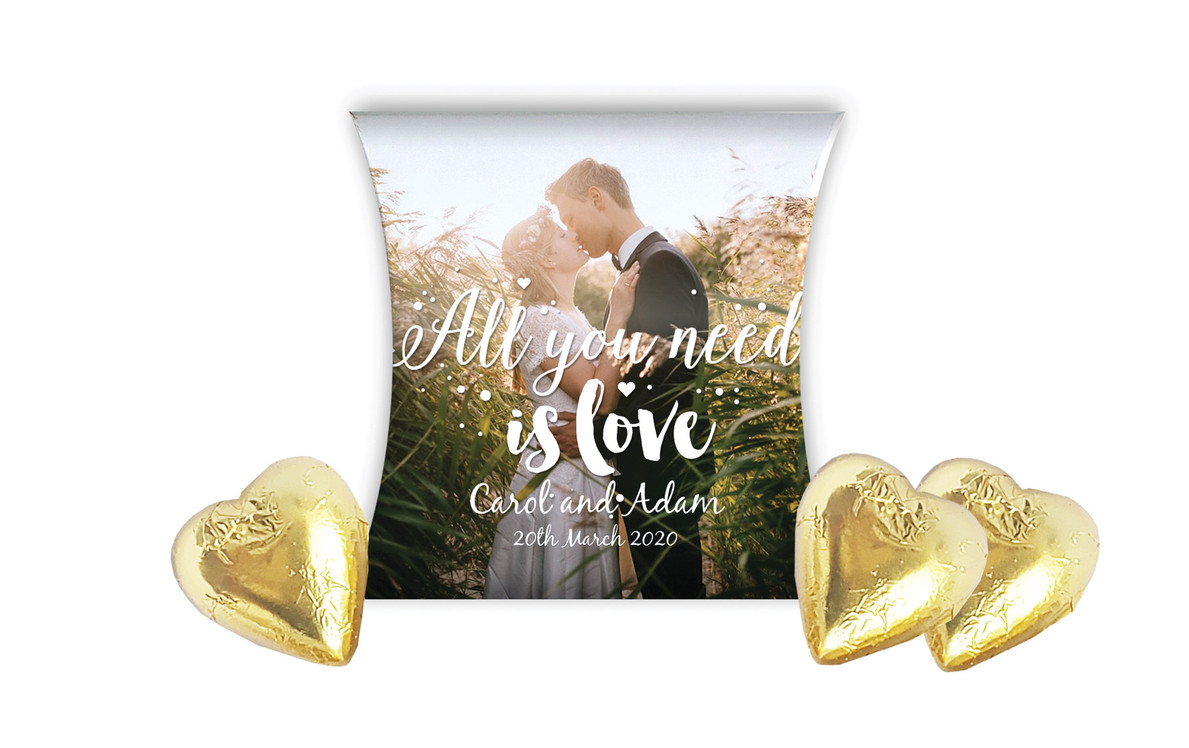 All You Need Is Love Wedding Personalised Pillow Boxes