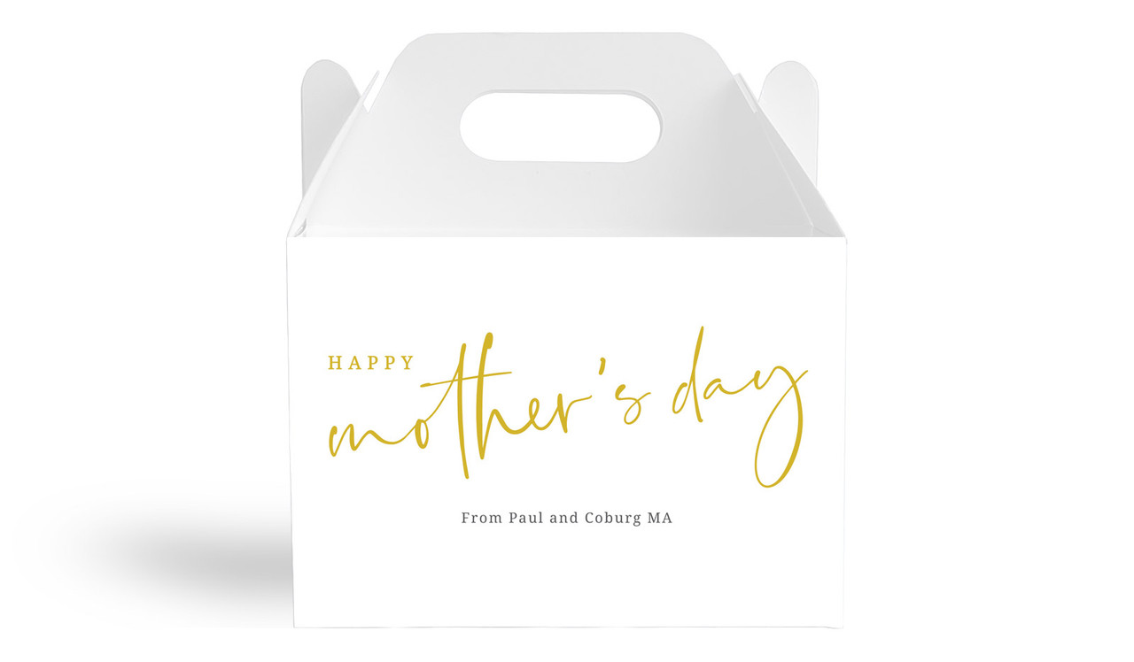 Classy Gold Cursive Mothers Day Personalised Gable Favour Box