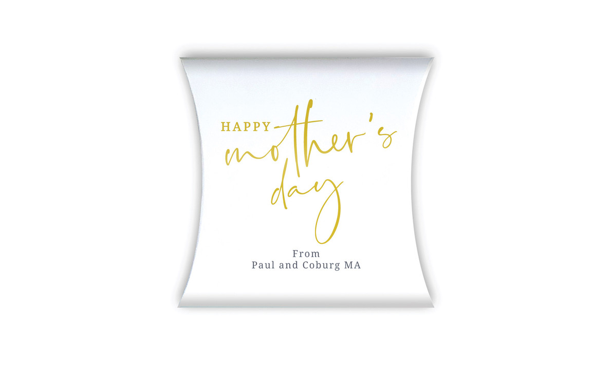 Classy Gold Cursive Mothers Day Personalised Pillow Boxes