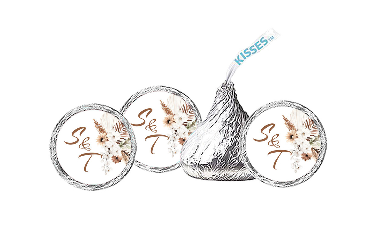 Winsome Floral In White Wedding Favour Hershey's Kisses