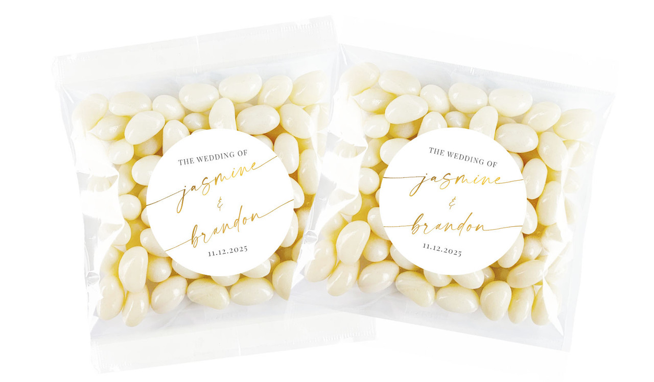Golden Script Personalised Jelly Bean Bag Favour