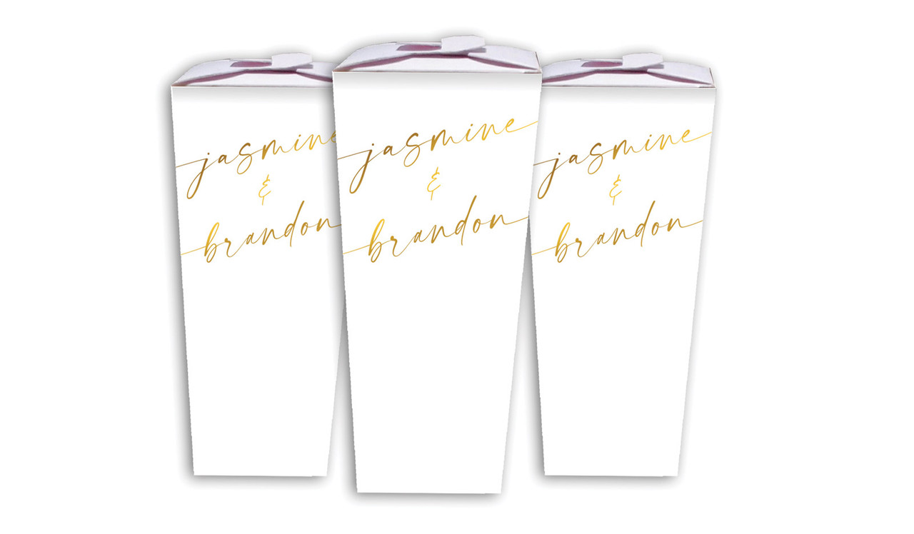 Golden Script Wedding Personalised Chocaboxes