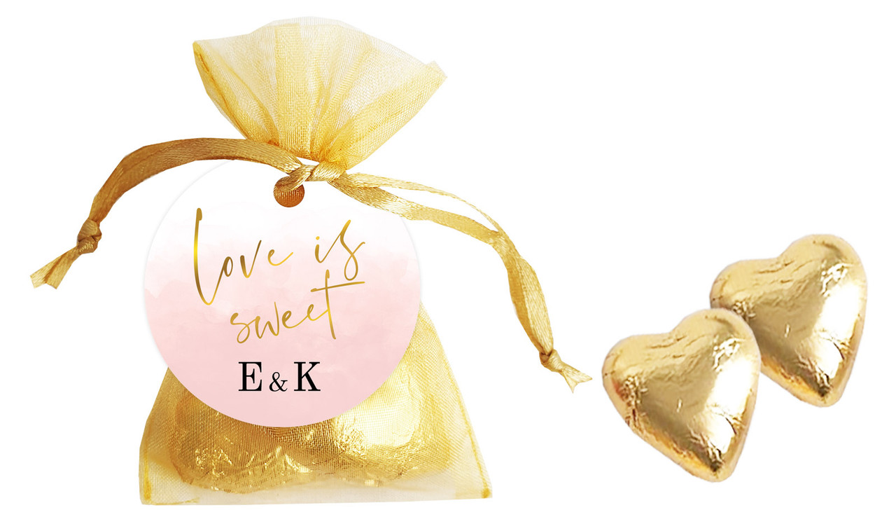 Love Is Sweet Personalised Organza Bag