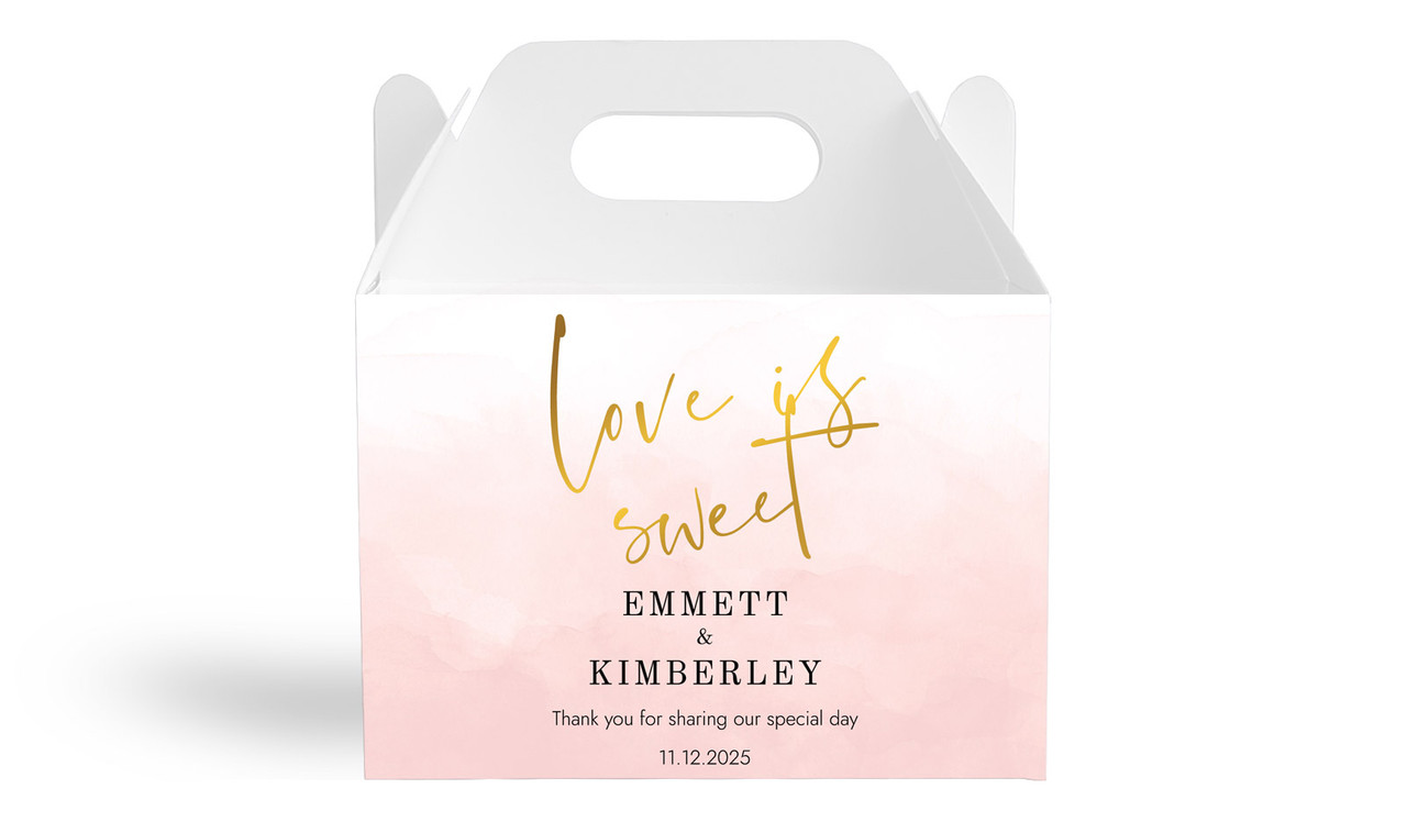 Love Is Sweet Wedding Personalised Gable Favour Box