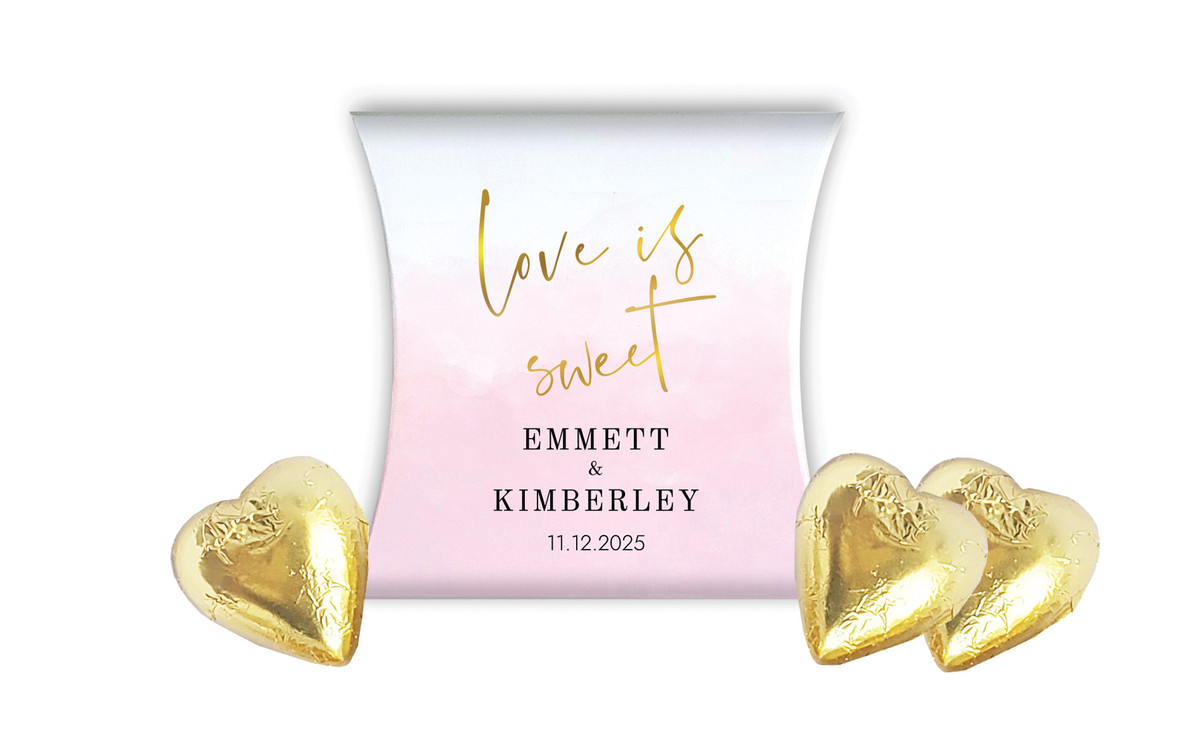 Love Is Sweet Wedding Personalised Pillow Boxes
