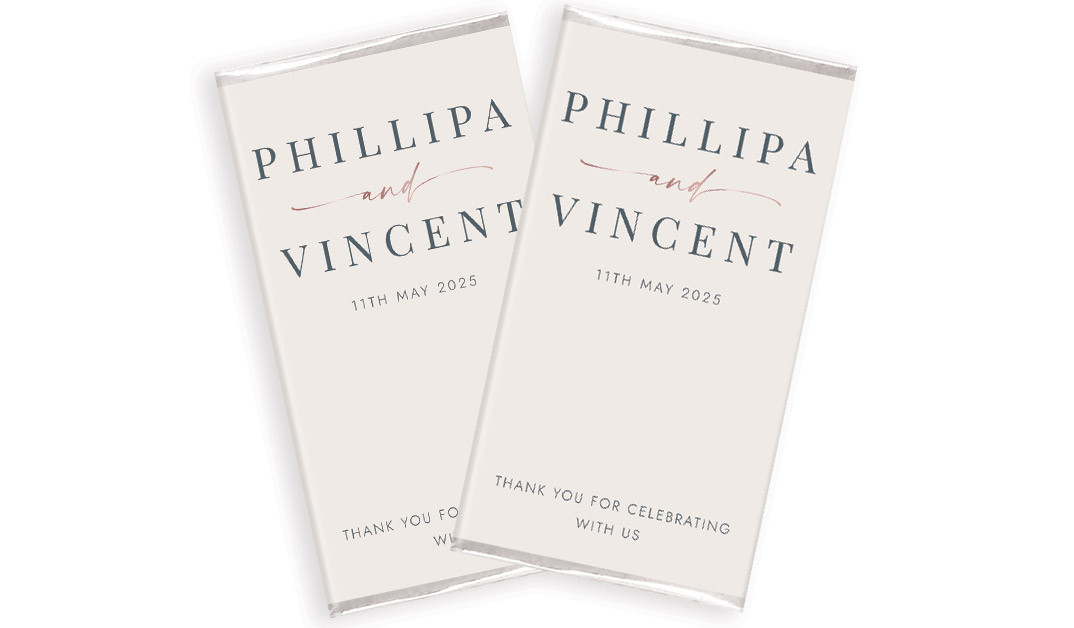 Natural Simplicity Wedding Personalised Chocolate Bar