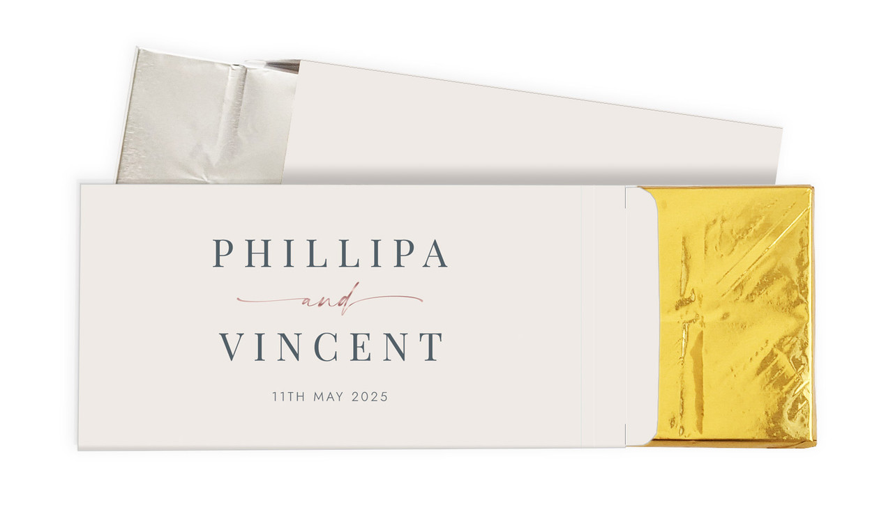Natural Simplicity Wedding Personalised Chocolate Bar In A Box