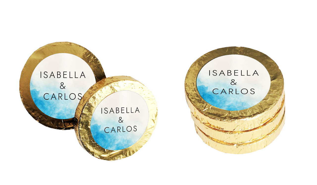 Ocean Wedding Chocolate Coins (Gold Or Silver)