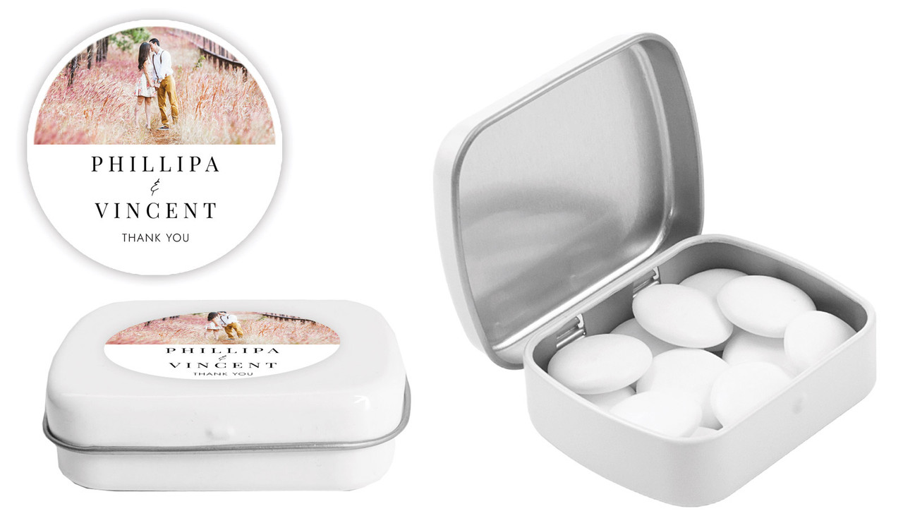 Simple Photo Wedding Personalised Mint Tins