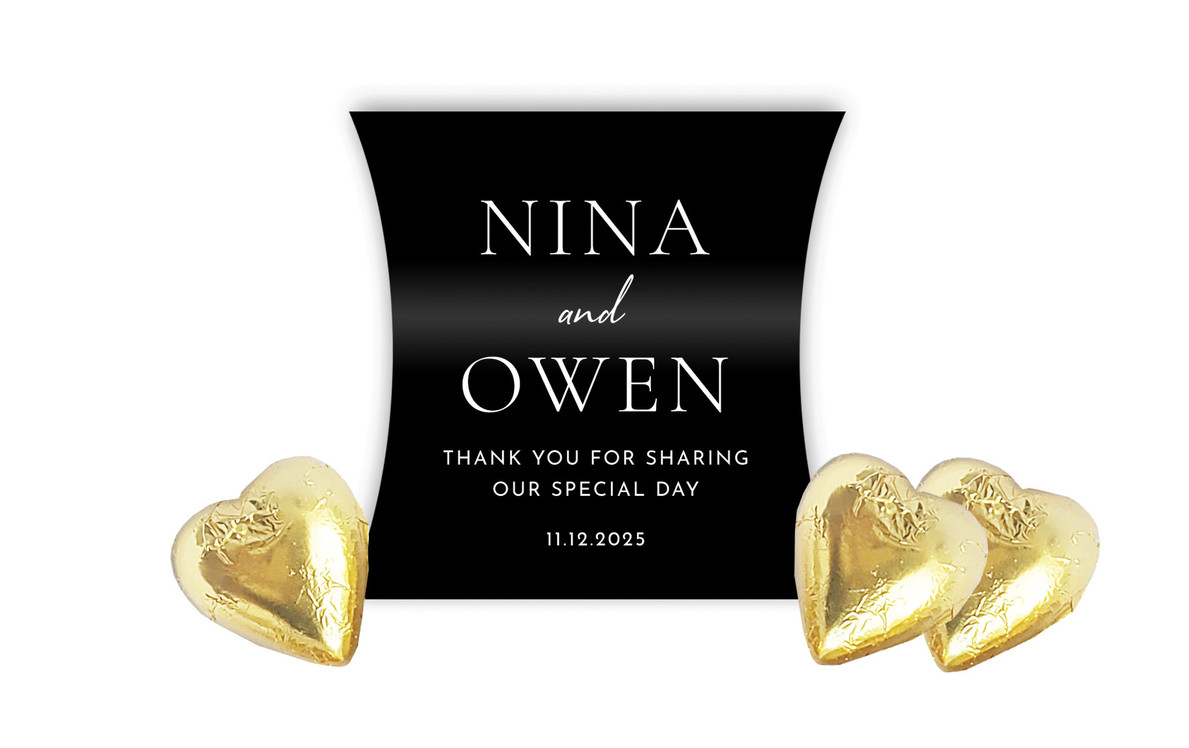 Right Aligned Wedding Personalised Pillow Boxes