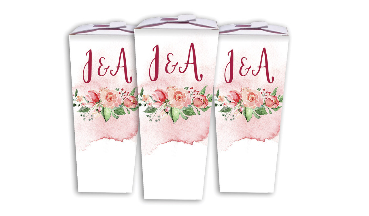 Rose Watercolour Wedding Personalised Chocaboxes