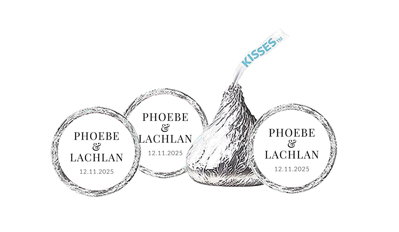 Simple In White Wedding Favour Hershey's Kisses