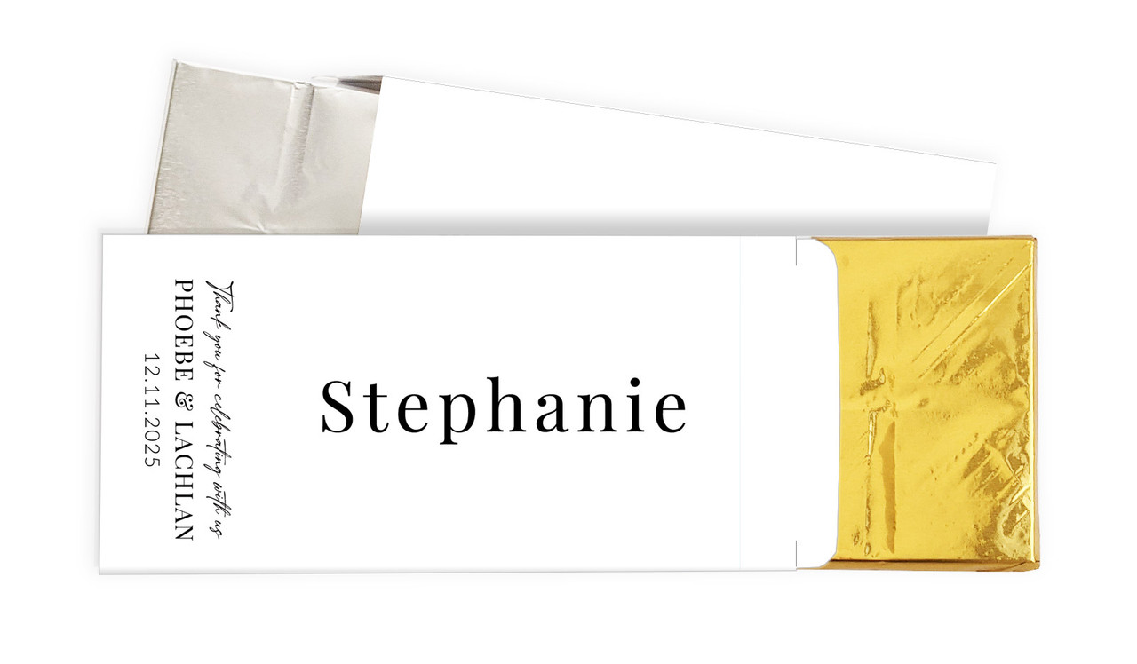 Simple Wedding Personalised Chocolate Bar In A Box