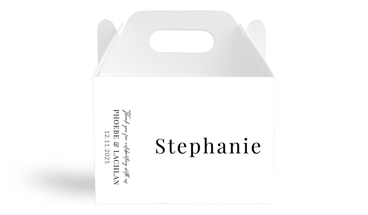 Simple Wedding Personalised Gable Favour Box