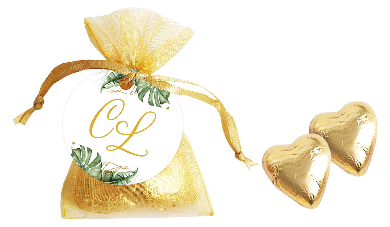 Tropical Palm Personalised Organza Bag
