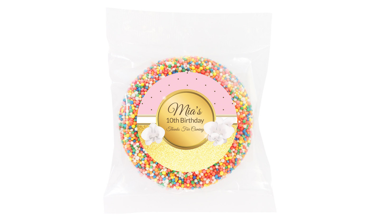 Pink & Gold First Birthday Giant Chocolate Freckle