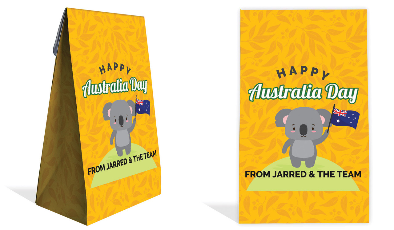 Cute Koala Australia Day Personalised Gusset Favour Bag
