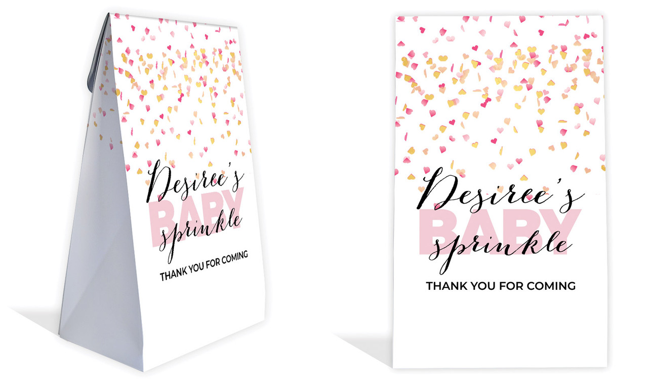 Sprinkle Confetti Baby Shower Personalised Gusset Favour Bag