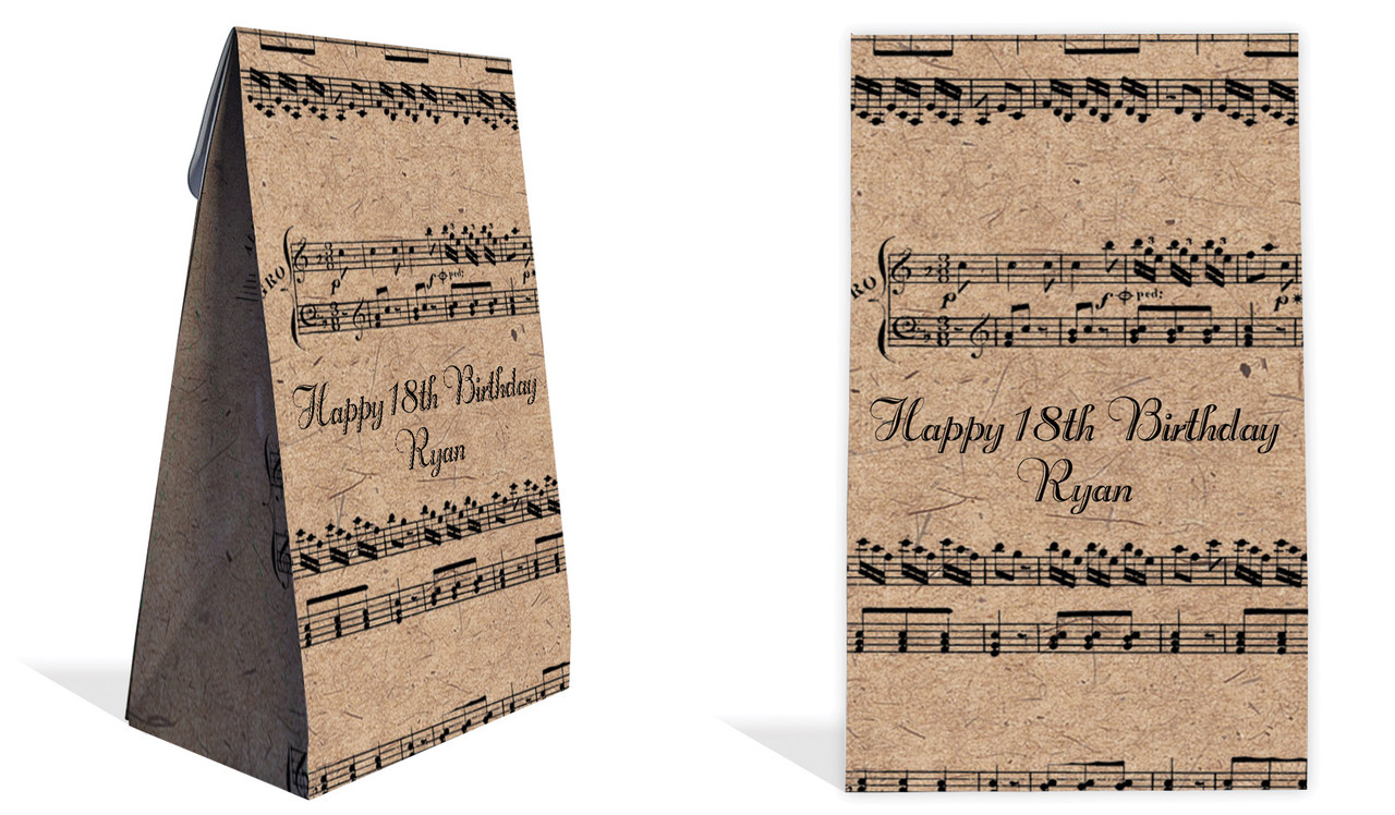 Music Notes Personalised Gusset Favour Bag