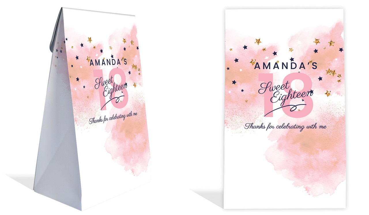 Star Watercolour Personalised Gusset Favour Bag