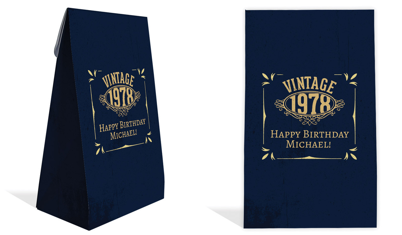 Vintage Year Personalised Gusset Favour Bag
