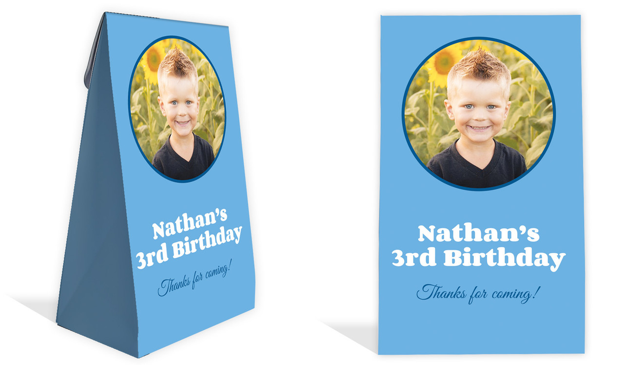 Add A Photo Boys Kids Party Personalised Gusset Favour Bag