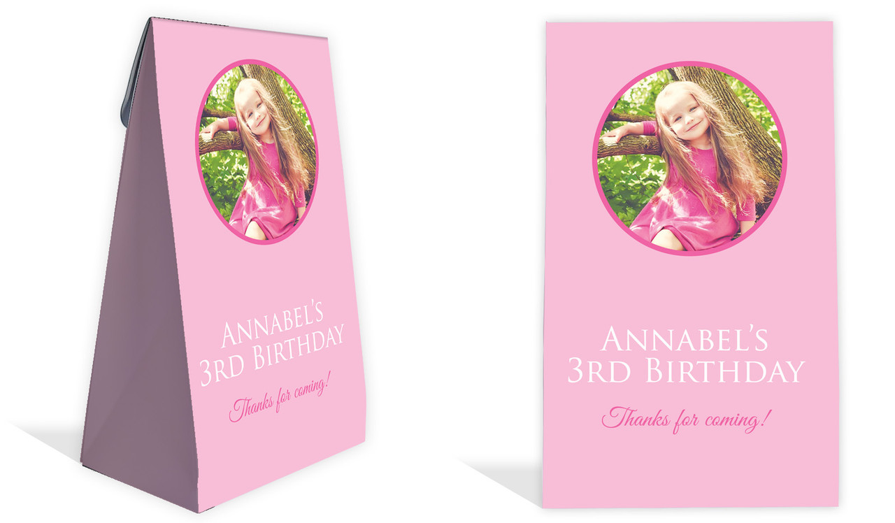 Add A Photo Girls Kids Party Personalised Gusset Favour Bag