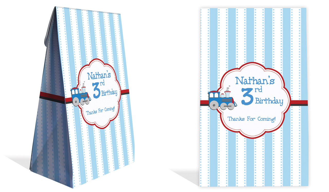 Toy Train Kids Party Personalised Gusset Favour Bag