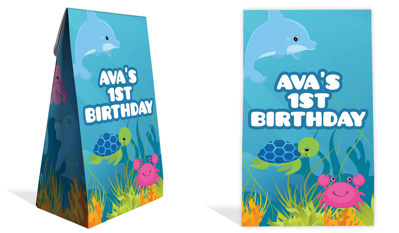 Under The Sea Kids Party Personalised Gusset Favour Bag