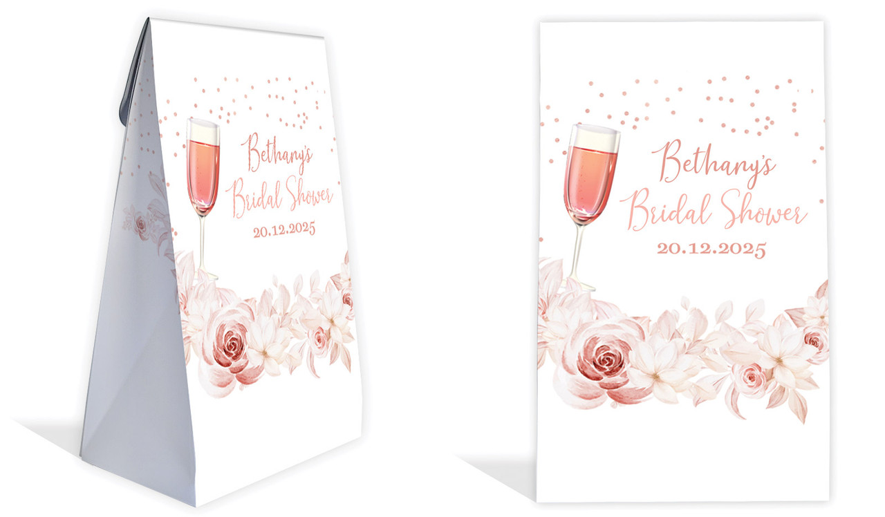 Bubbly Bridal Shower Personalised Gusset Favour Bag