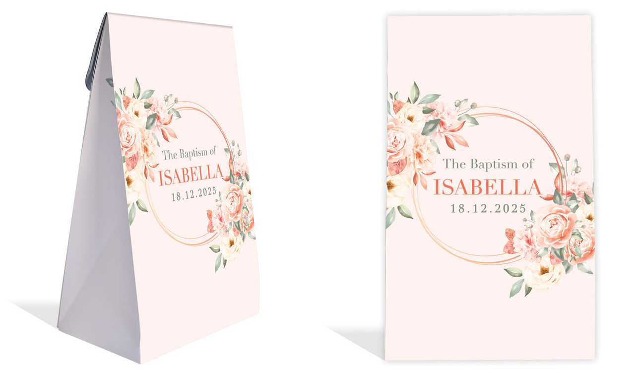 Classic Christening Personalised Gusset Favour Bag