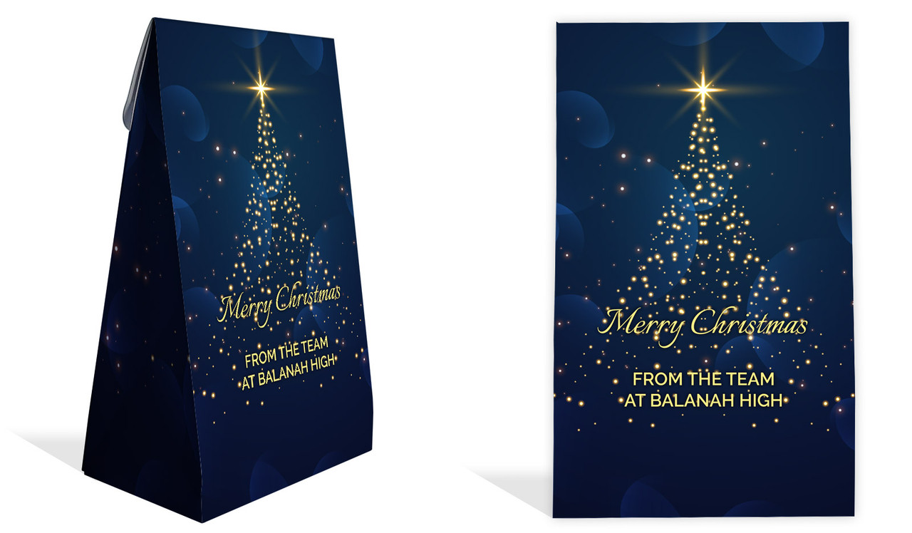 Blue Night Christmas Personalised Gusset Favour Bag