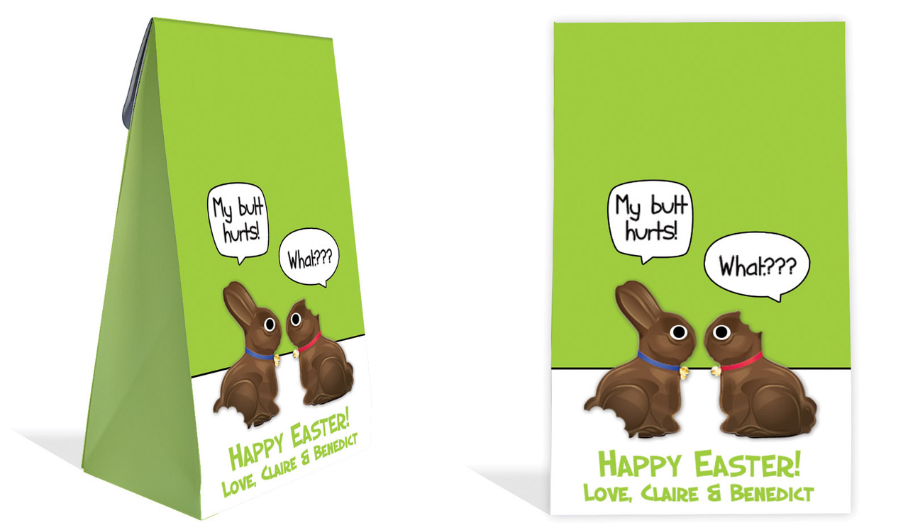 Chocolate Bunnies Personalised Gusset Favour Bag