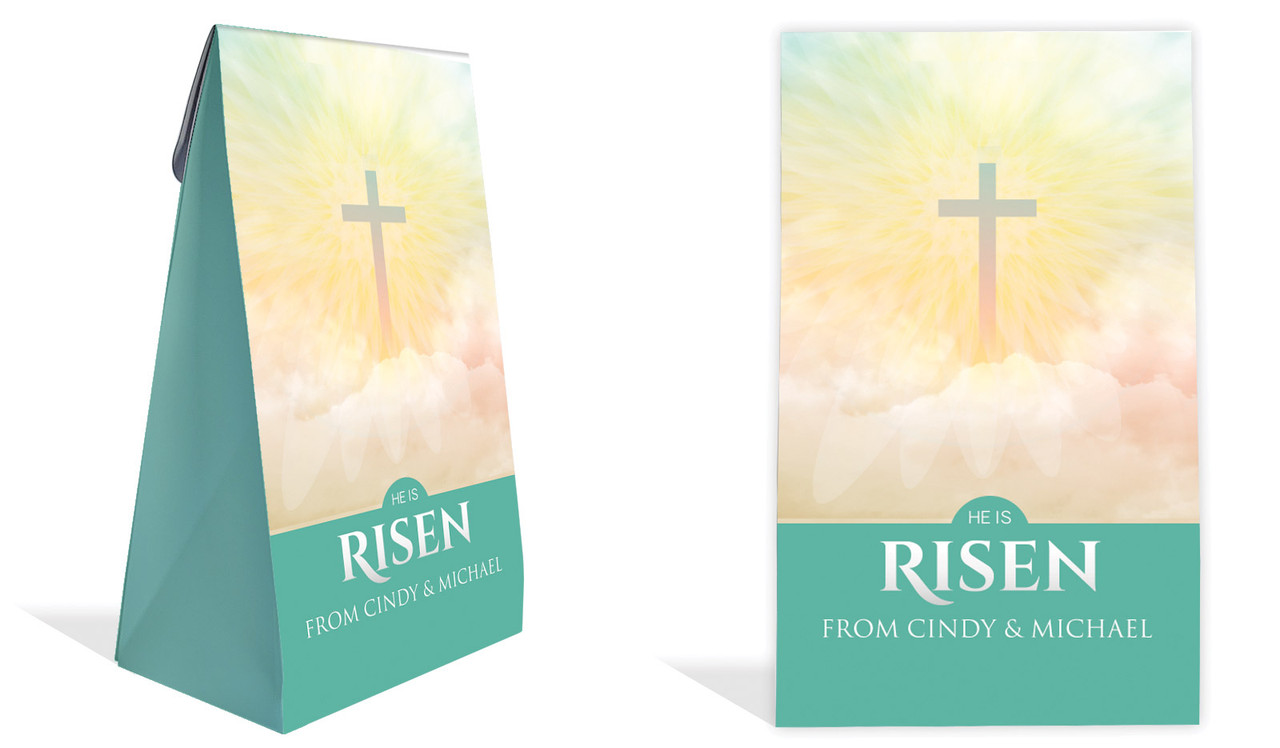 Heavenly Cross Personalised Gusset Favour Bag
