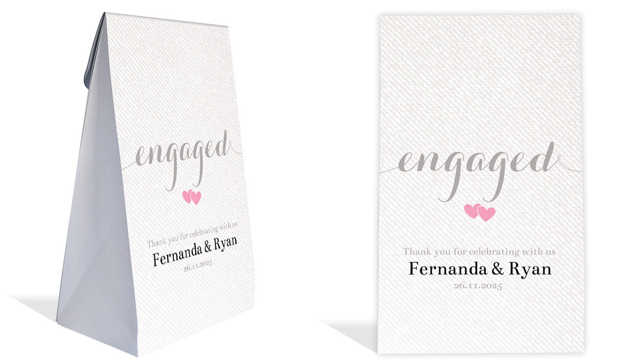 Flowing Words Canvas Engagement Personalised Gusset Favour Bag