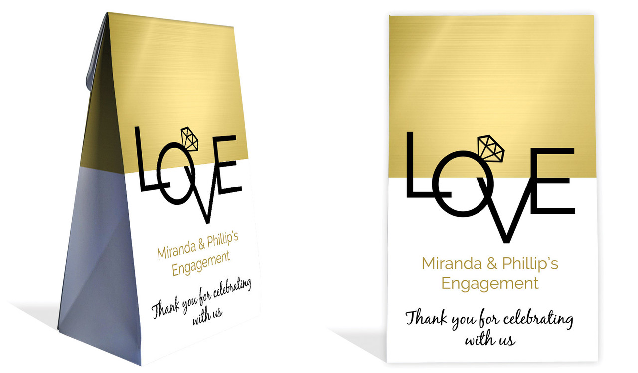 Love Letters Engagement Personalised Gusset Favour Bag