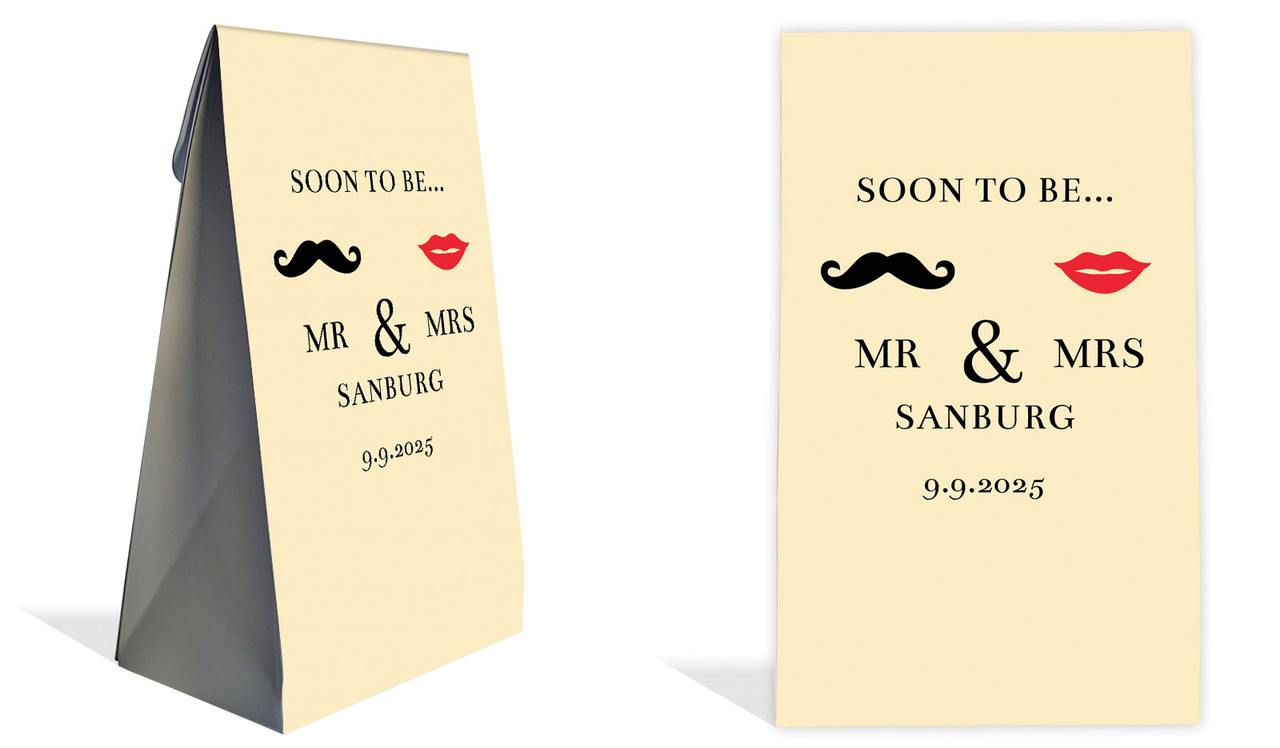 Mr & Mrs Engagement Personalised Gusset Favour Bag