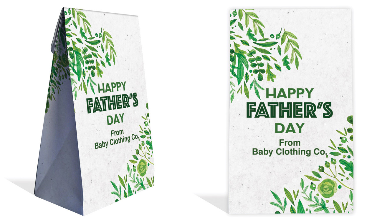 Garden Greenery Fathers Day Personalised Gusset Favour Bag