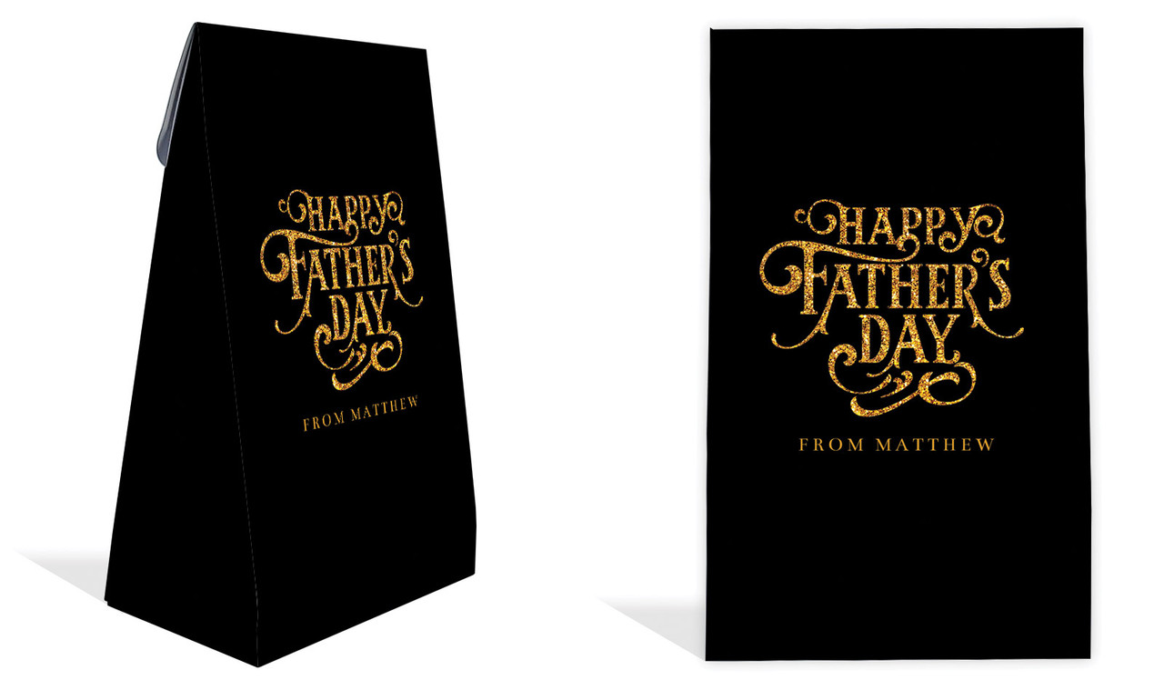 Golden Emblem Fathers Day Personalised Gusset Favour Bag