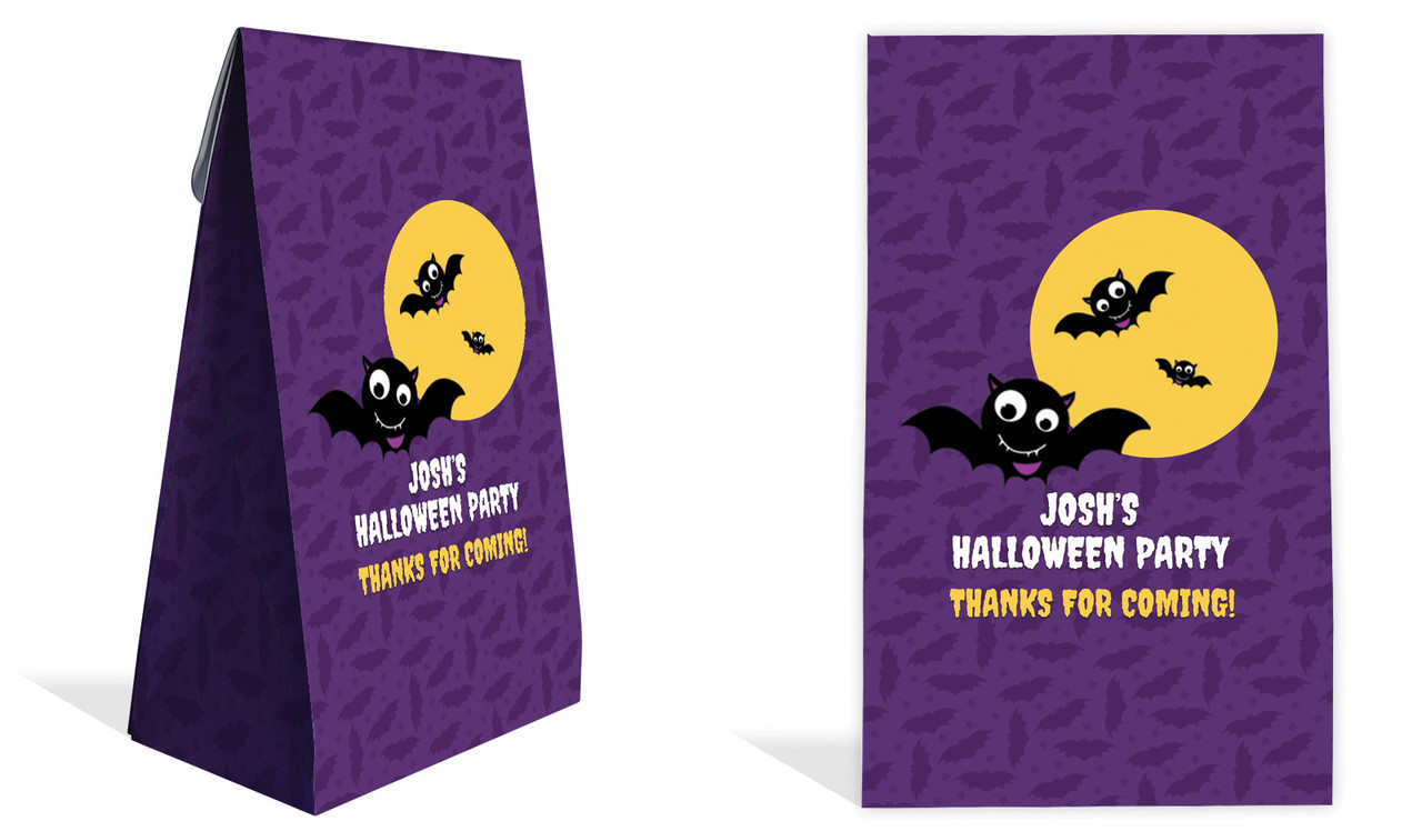 Bat Halloween Personalised Gusset Favour Bag
