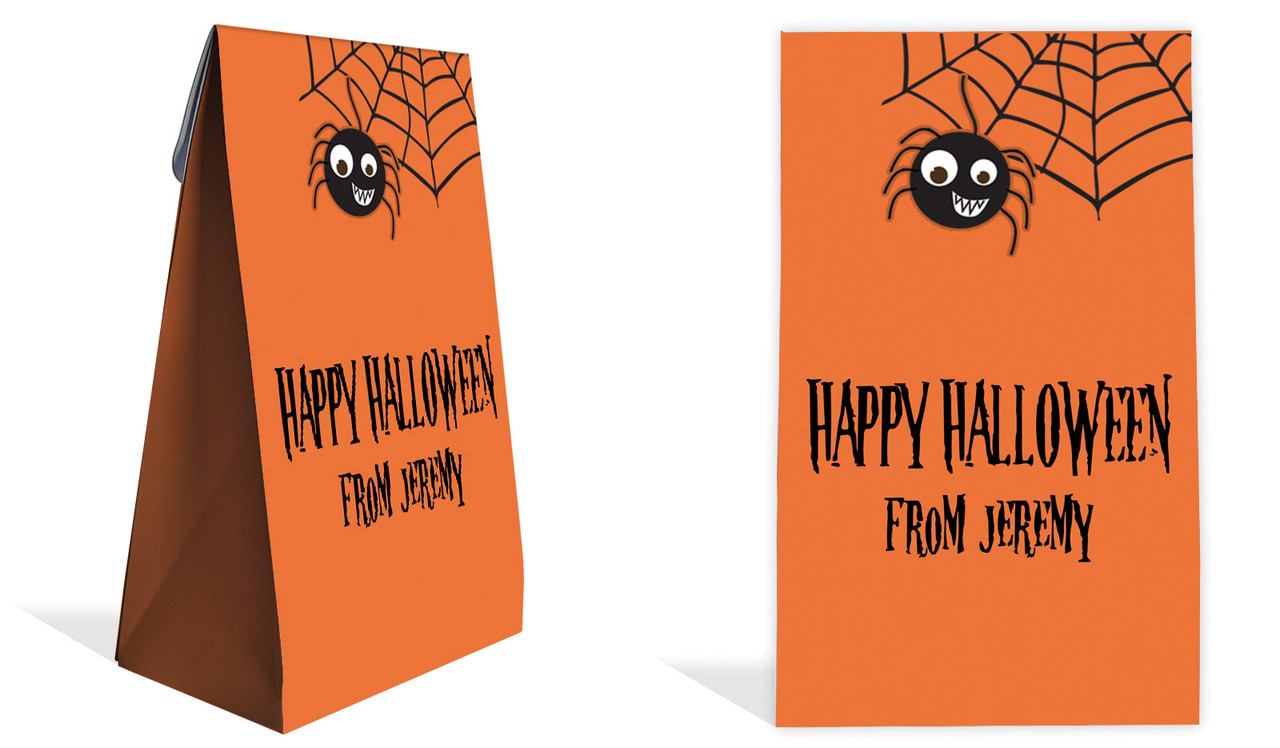 Spider Halloween Personalised Gusset Favour Bag