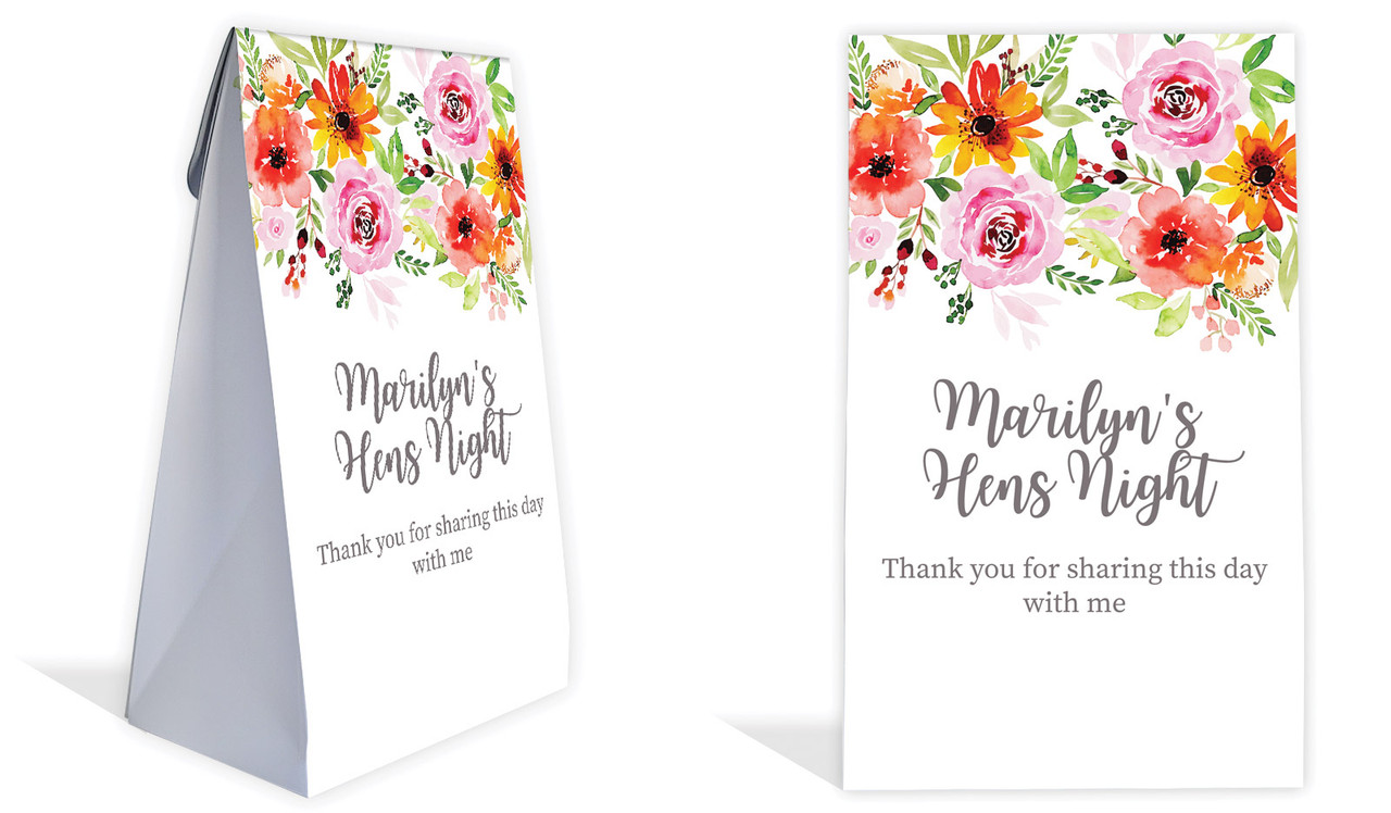 Beautiful Florals Hens Night Personalised Gusset Favour Bag
