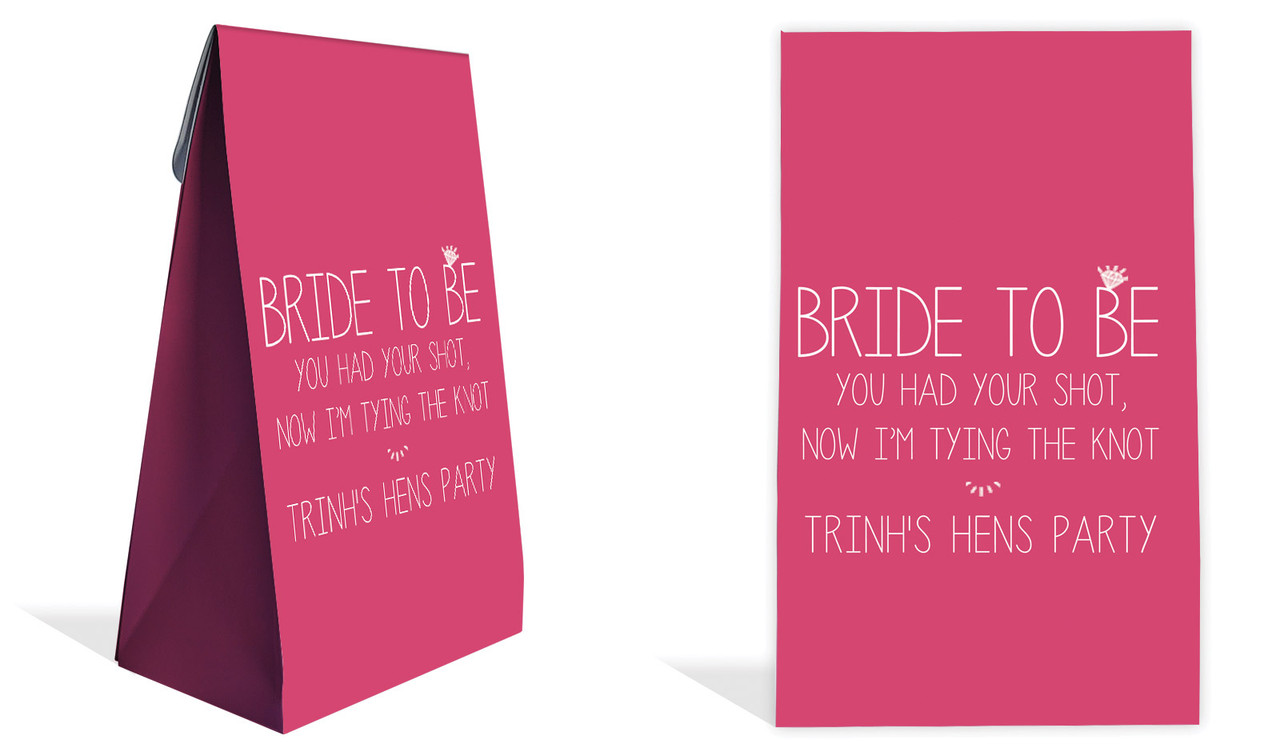 Bride To Be Hens Night Personalised Gusset Favour Bag