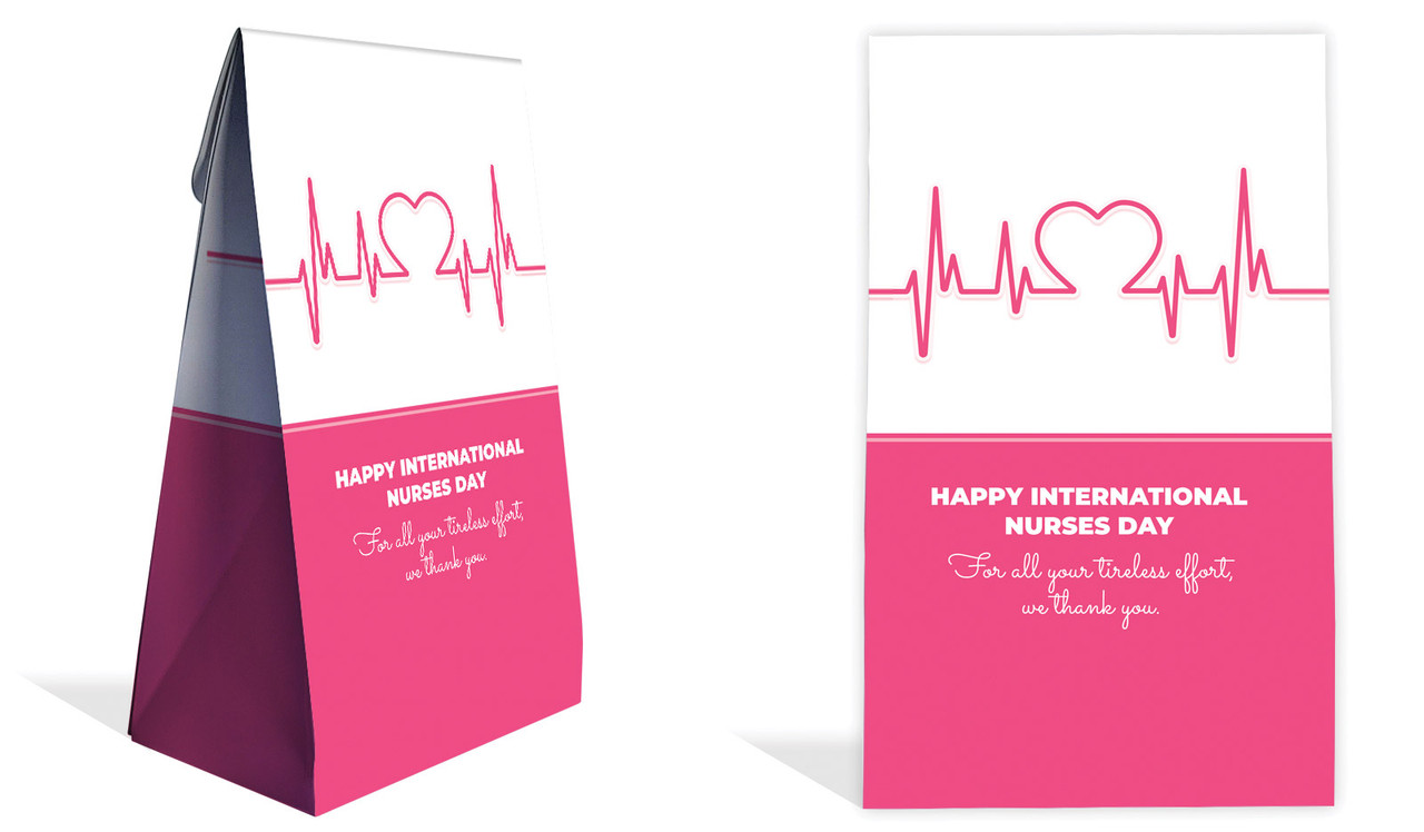 Heart Rate International Nurses Day Personalised Gusset Favour Bag