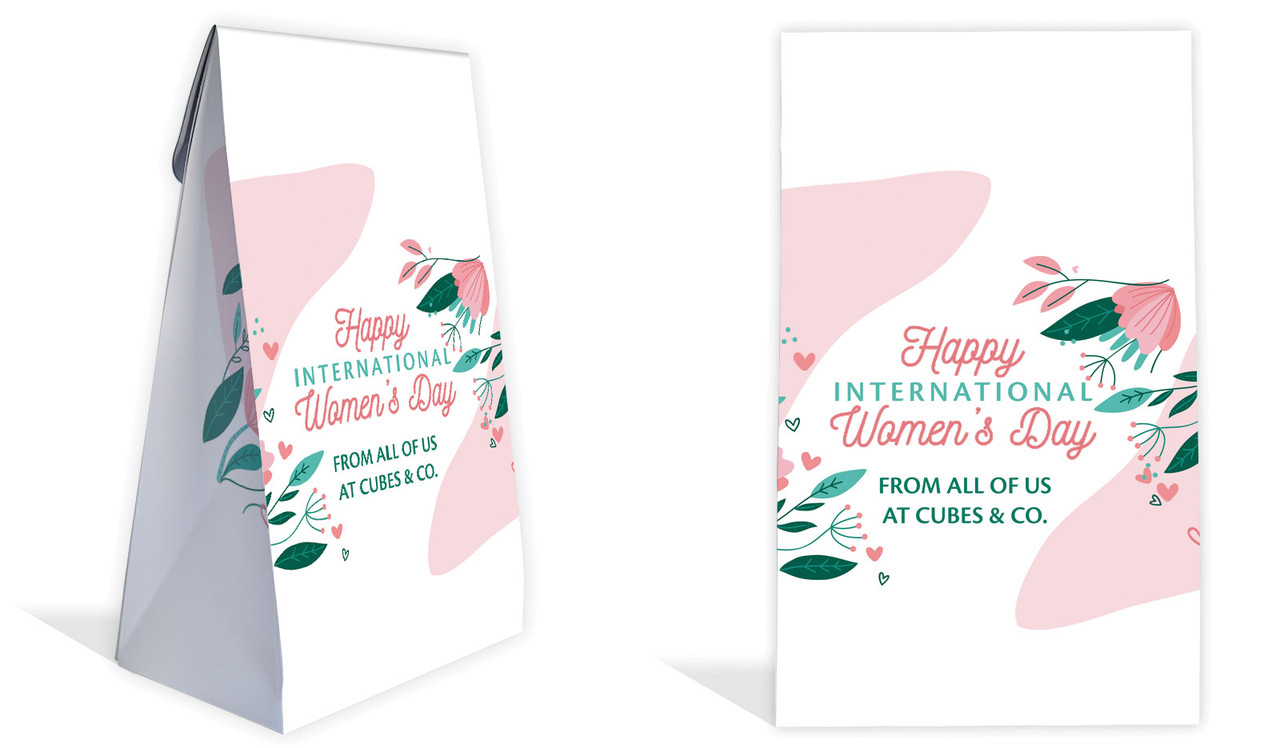 Fun Floral International Womens Day Personalised Gusset Favour Bag
