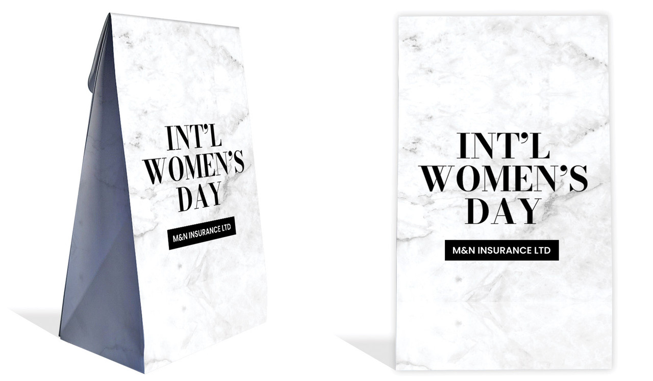Marble Deco International Womens Day Personalised Gusset Favour Bag