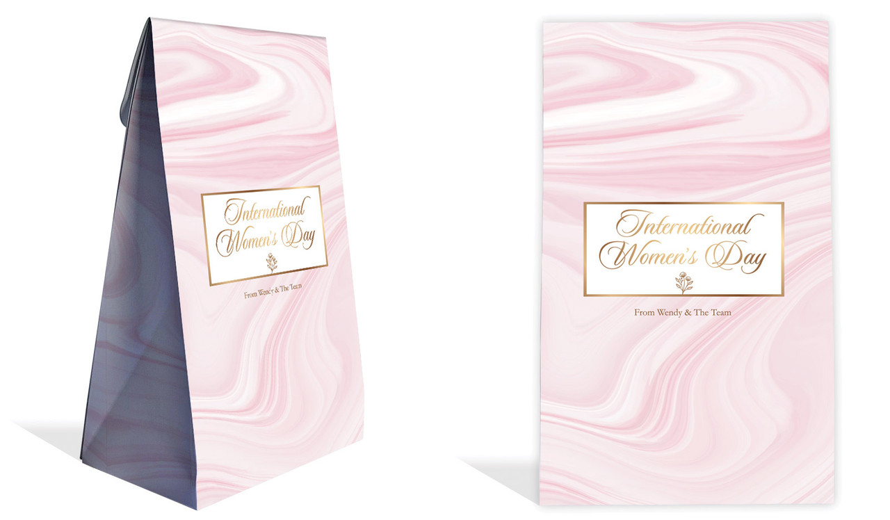 Pink Marble International Womens Day Personalised Gusset Favour Bag