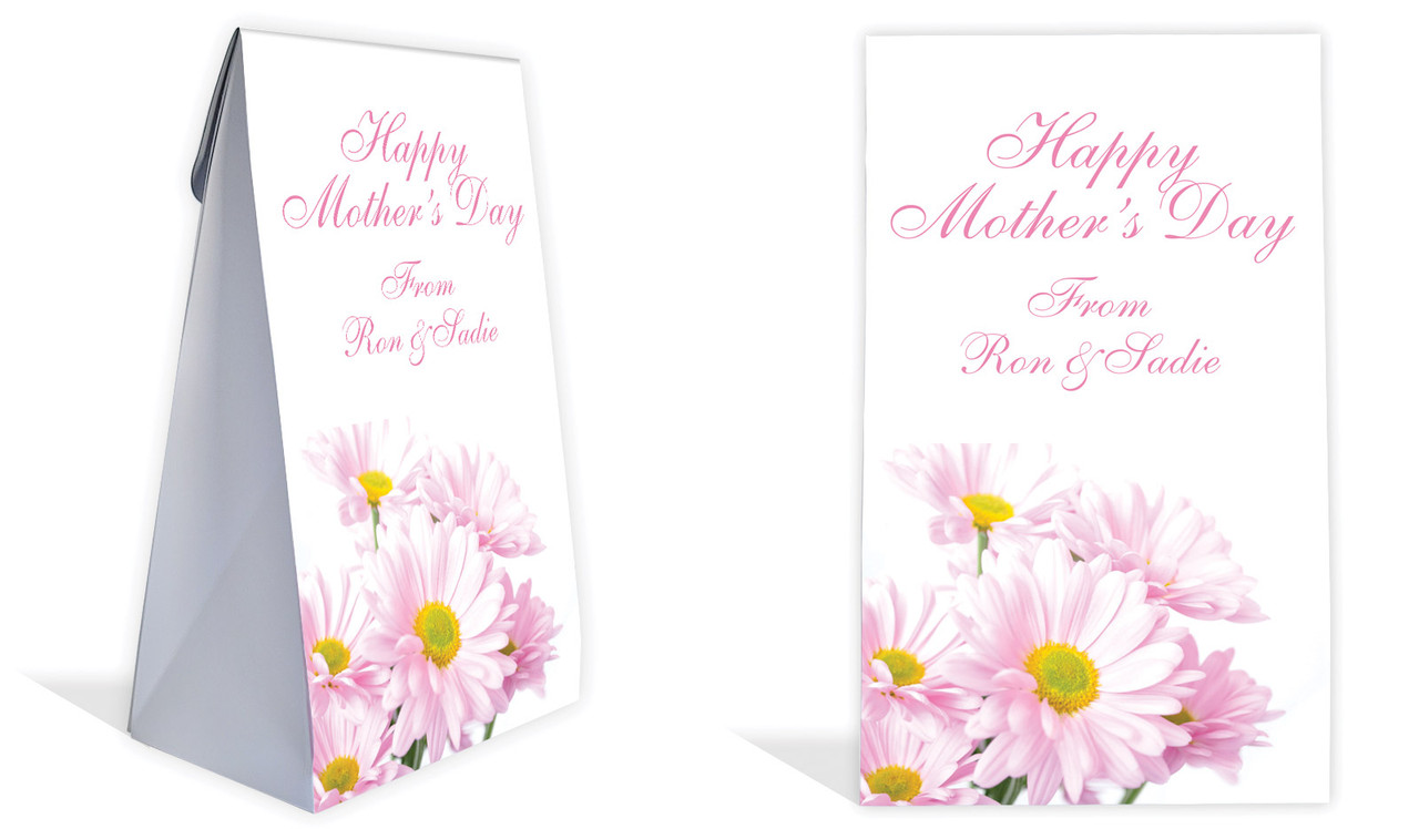 Pink Daisies Mothers Day Personalised Gusset Favour Bag