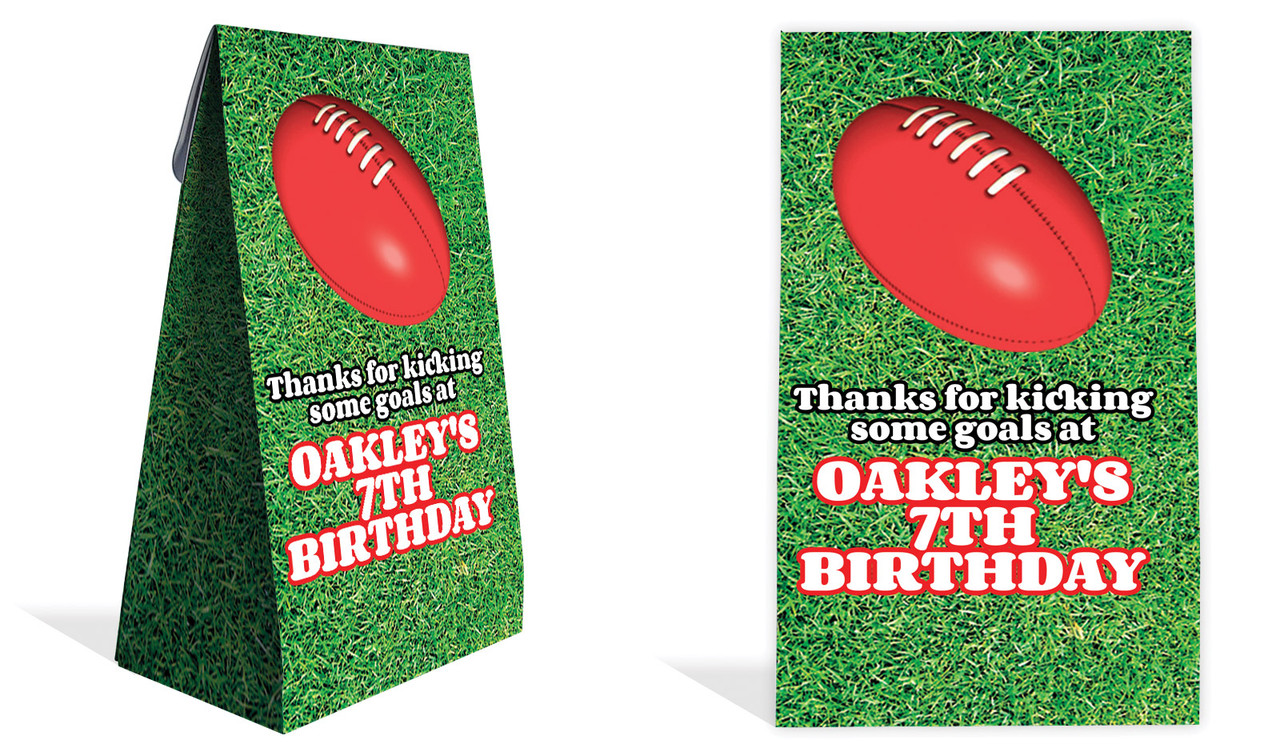 Aussie Rules Football Personalised Gusset Favour Bag