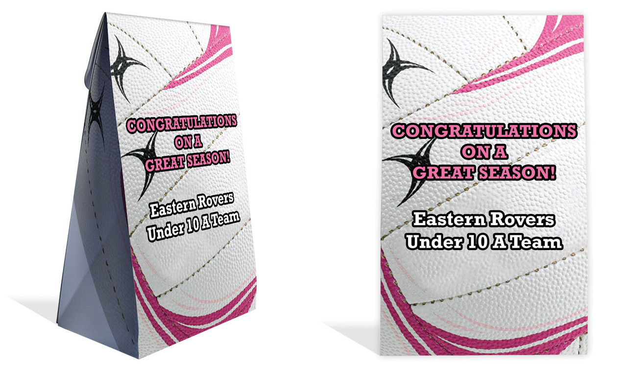 Netball Ball Personalised Gusset Favour Bag